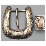 Sterling Silver Mexico Belt Buckle, 39.992g