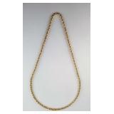 14K Gold Rope Chain Necklace 16 in, 2.445g