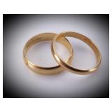 14K Gold Ladies Wedding Bands (2), Size 6, 3.501g