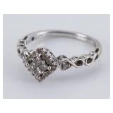 10K WGold Ladies Engagement Ring, Size 6, 1.975g