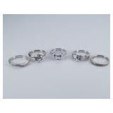 Sterling Silver Rings (5), Size 7, 19.304g
