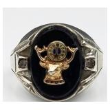 Sterling Silver Elks BPOE Ring, Size 9, 5.707g