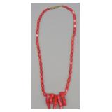 Dyed Coral Necklace, 20 in