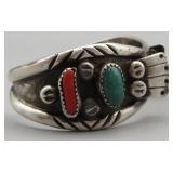 Ster Sil Native American Watch Band Bracelet 39.5g