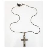 Ster Sil Necklace w/ Cross Pendant 18 in, 10.072g
