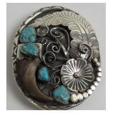 Ster Silver Native American Buckle, 61.117g