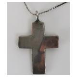 Ster Silver Cross Pendant, Necklace 18 in, 8.165g