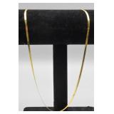10K Gold Herringbone Necklace 18 in, 2.858g