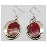 Blue & Red Stone Earrings