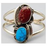 Blue & Red Stone Bracelet, 5 1/2 in