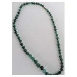 Malachite Bead Necklace, 22 in