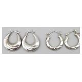 Sterling Silver Loop Earrings (2) 6.760g