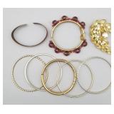 Costume Bangle Bracelets & Brooch (8)