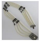 Mid Century Modern 4 Strand Pearl Necklace