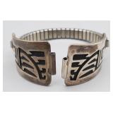Sterling Silver Signed Hopi Watch Band, 14.283g