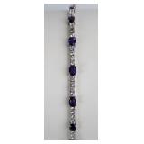 Evine Live .925 Silver Amethyst Tennis Bracelet