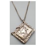 Sterling Silver Necklace & Pendant 24 in, 9.048g