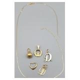 14K Gold Mixed Charms & Pendants, 4.081g