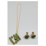 Costume Jewelry Necklace & Earrings, 16 in