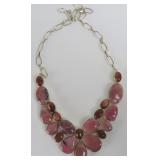Moonstone & Pink Agate Stone Necklace