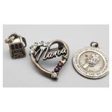 Sterling Silver Charms (3), 11.749g