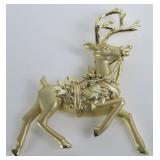 Gold Colored Reindeer Brooch