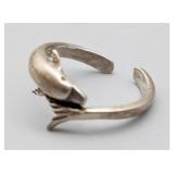 .925 Dolphin Toe Ring, Size 2.5, 1.377g