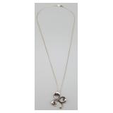 Sterling Silver Necklace & Pendant 18 in, 2.433g