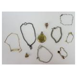 GP Pocket Watch Case, Chains (7) & Fobs