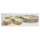 Lusterware Handpainted China Tea Cup & Snack Plate