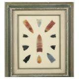 Native American Framed Arrowhead Artifacts (11)