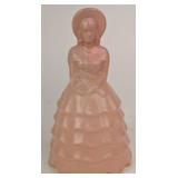 Molded Vaseline Glass Southern Belle Lamp Base