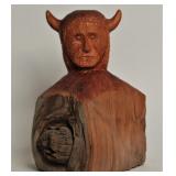 Carved Cedar Indian Sculpture