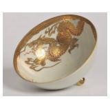 Handpainted Ceramic Japanese Footed Bowl