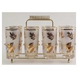 Vintage Libbey Gold Leaf Foliage Drinking Glasses