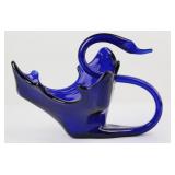 Vintage Italian Cobalt Hand Blown Glass Swan