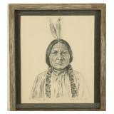 "Sitting Bull" Pencil Drawing By Kay Singleton