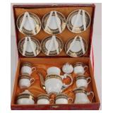 Antique Ceramic Tea Set With Brocade Box  (16)