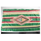 Vintage Handwoven Wool Mexican Serape Blanket