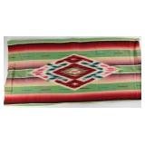Vintage Handwoven Wool Mexican Serape Blanket