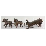 Antique Cast Iron Budweiser Beer Wagon Toy
