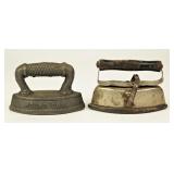 Sad Iron From Stoves & Ranges (1) & Toy Iron (1)