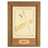 Arrowhead & Spear Framed Drawing By John R. Sivils