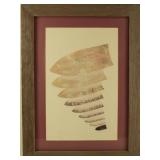 Arrowhead Framed Drawing By John R. Sivils