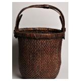 Antique Handwoven Chinese Rice Gathering Basket