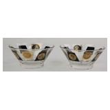 Gold & Black Coin Glass Serving Bowls (2)
