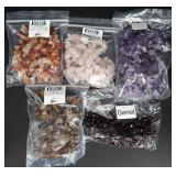 Natural Gemstone Beads- Garnet, Amethyst + (5)