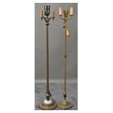 Antique Brass Candlestick Floor Lamps (2)