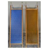 Mid Century Modern Blue & Amber Room Screens
