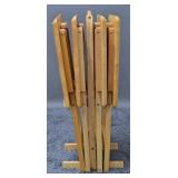 Oak TV Tray Table Set